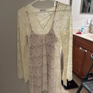 Dainty hooligan size small cream dress with slipcover